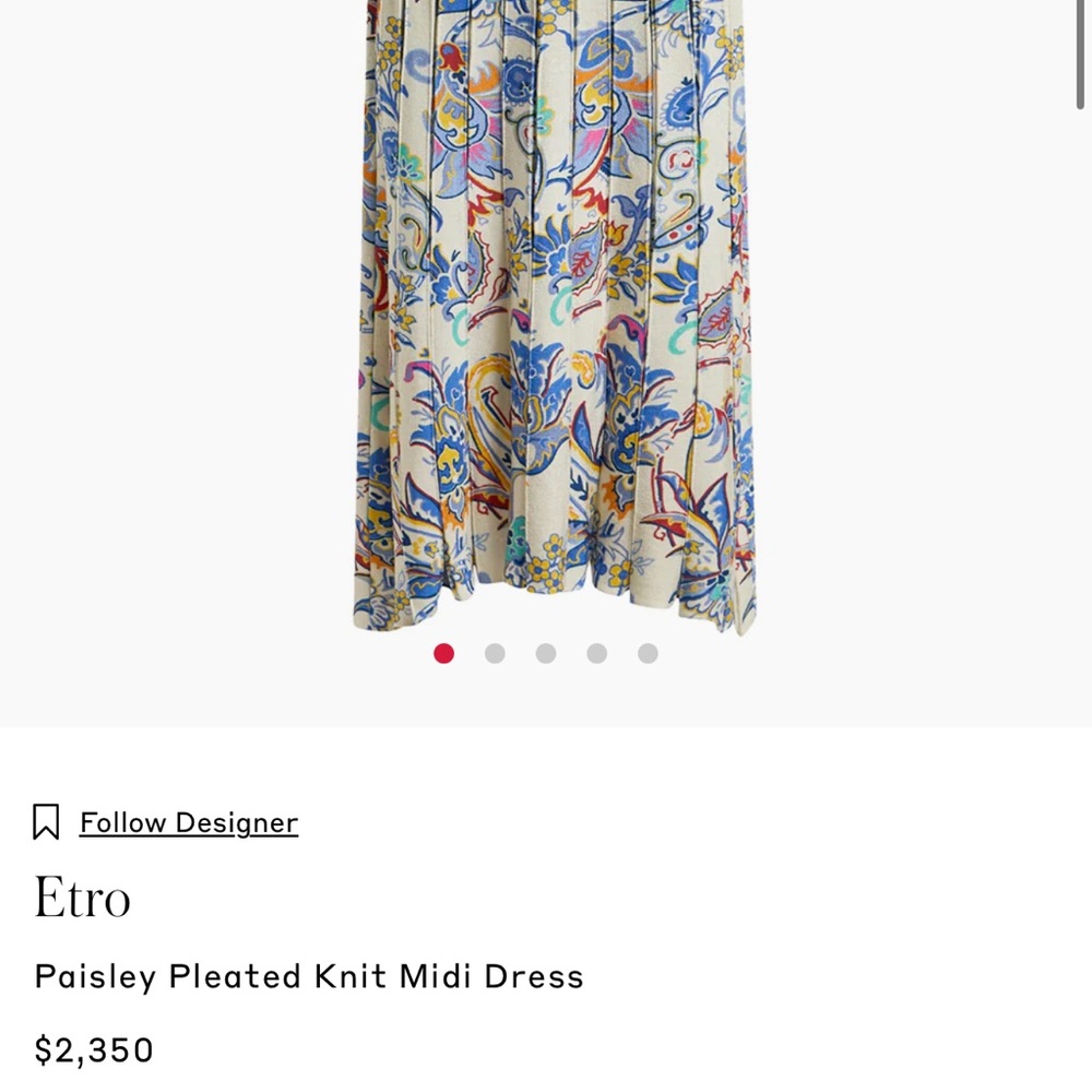 $2,350 Etro paisley pleated Knit Midi Dress - Picture 5 of 13